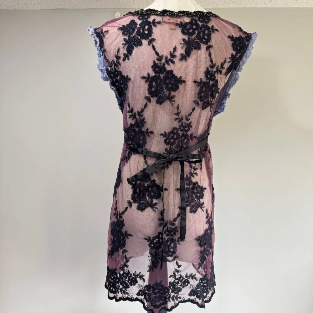 FREE PEOPLE Sheer Embroidered Sleeveless Top